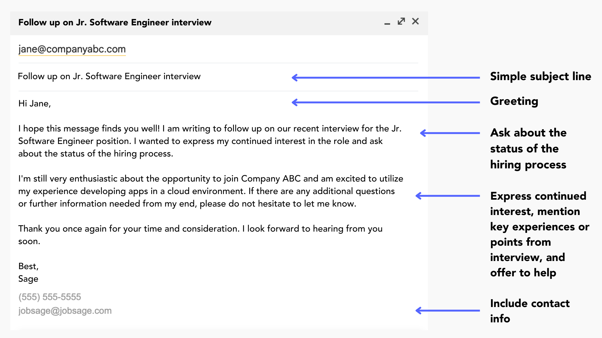 Interview Follow Up Email Example